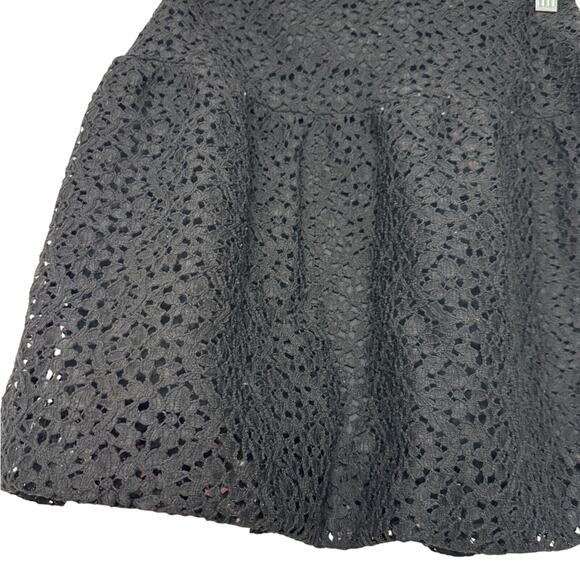 Y2K Sally Mack Couture Black Lace Mini Skirt Lined Youth 12 Womens XS - Picture 3 of 6
